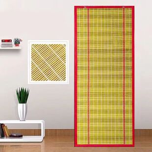 Household Door Curtain Bamboo Curtain Anti-Mosquito Bamboo Breathable Sun Protection Ventilation Door Curtain Hanging Curtain Roller Shutter Source Factory
