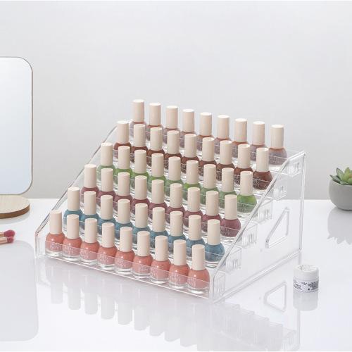 Transparent acrylic multi-layer nail polish display rack lipstick storage rack eye shadow plastic detachable cosmetic display stand