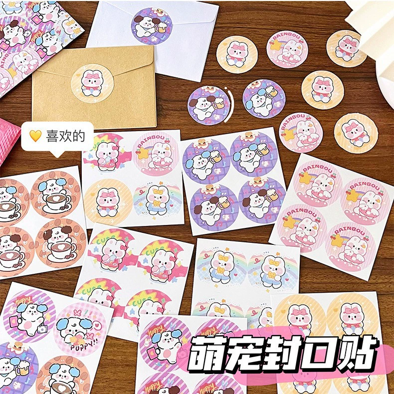 Наклейки с изображением щенков, наклейки для конвертов, наклейки для планировщиков, наклейки для чехлов для телефонов, креативные наклейки для планировщиков