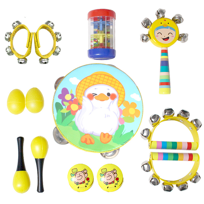 Conjunto de instrumentos musicales Orph 13 piezas juegos de música de percusión infantil juguetes auxiliares de enseñanza rojo