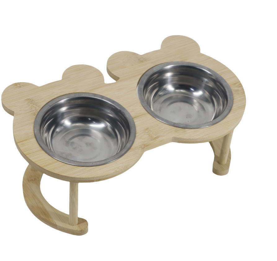 대나무 고양이 먹이통 - 단일 그릇