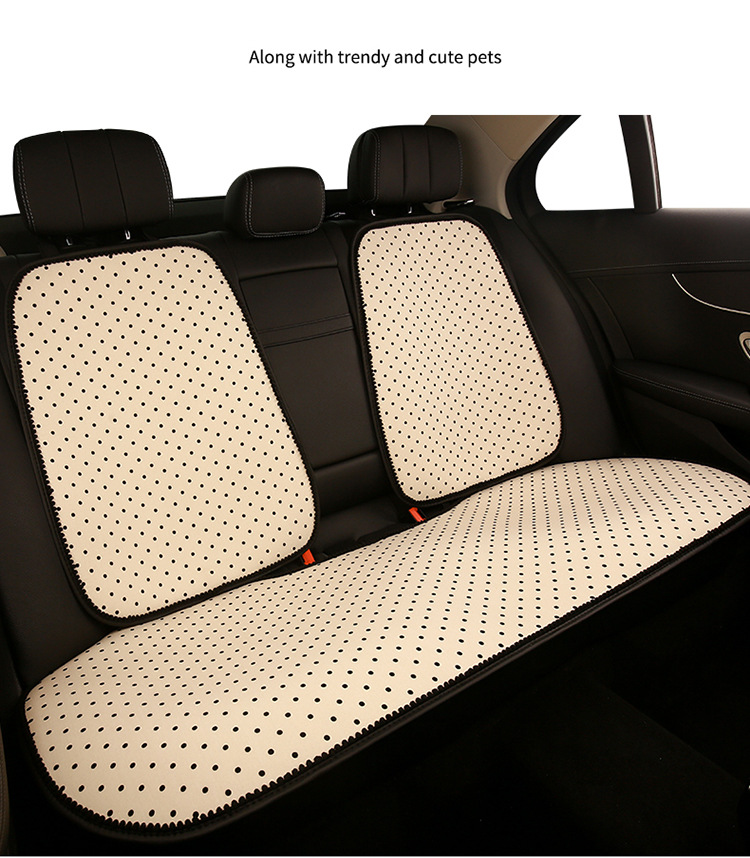 Car Seat Cushion Four Seasons Universal Cute Polka Dot Backrest Seat Cover