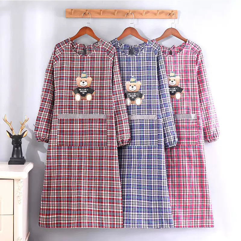 新款棉罩衣防油防水围裙加肥加大全身厨房做饭家居上班男女围腰