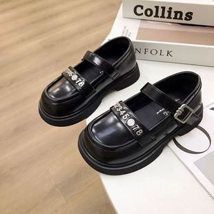 Children's leather shoes 2024 spring new women's soft bottom non-slip single shoes girls' dance Black Princess leather shoes