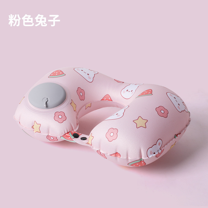 Almohada inflable, almohada para el cuello portátil de viaje, almohada en forma de U inflable, almohada para el cuello de tres tesoros de viaje, almohada para el avión