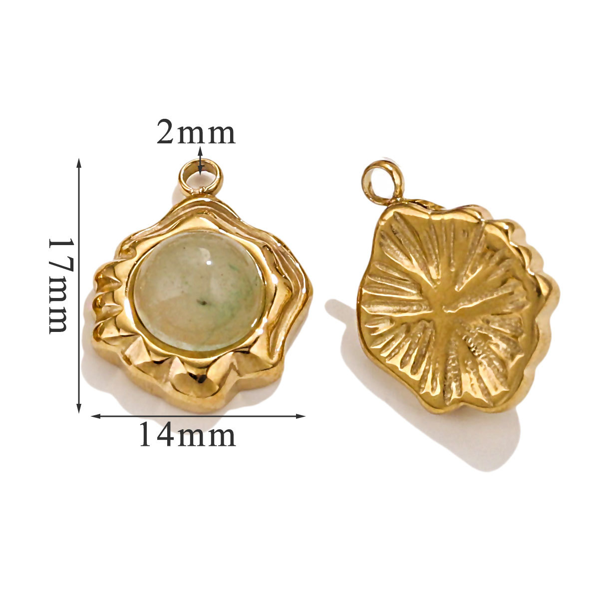 Europa y los Estados Unidos retro colgante geométrica de acero de aluminio joyería collar pendientes nicho accesorios de joyería DIY acero inoxidable piedra natural