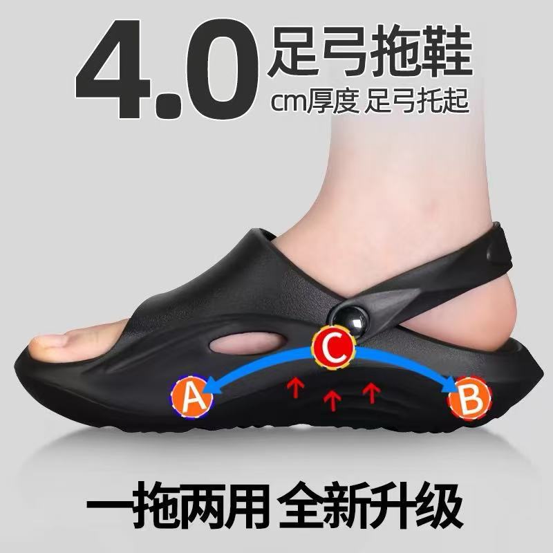 2026 Arch Support Home and Outdoor Dual-Use Sports Sandals for Men and Women, Trendy Non-Slip Wedge and Flat Thick-Soled Slippers
