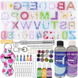 69-101件硅胶字母数字模具环氧树脂套件含配件适合珠宝钥匙扣铸造