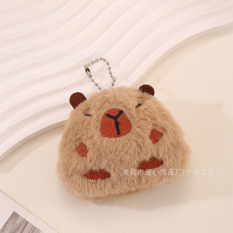 Nuevo lindo colgante de felpa Kapibala de dibujos animados creativos muñeco de carpincho bolso llavero pequeño colgante