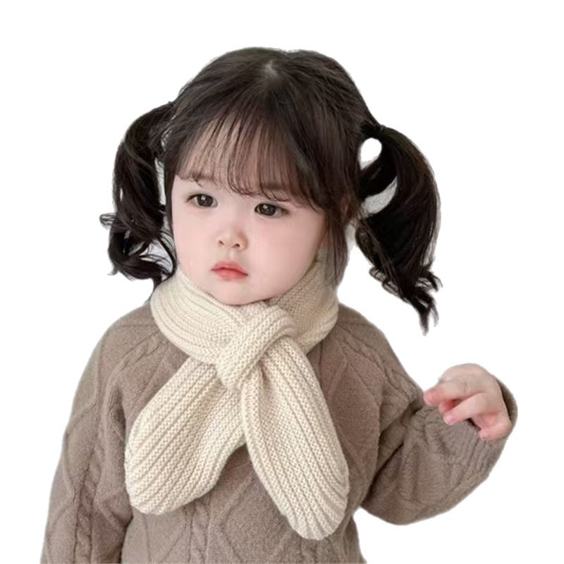 New Style Boys' and Girls' Cross-Neck Scarf for Infants and Toddlers, Autumn and Winter Warm Baby Scarf Hat, Versatile, Export Ready Stock