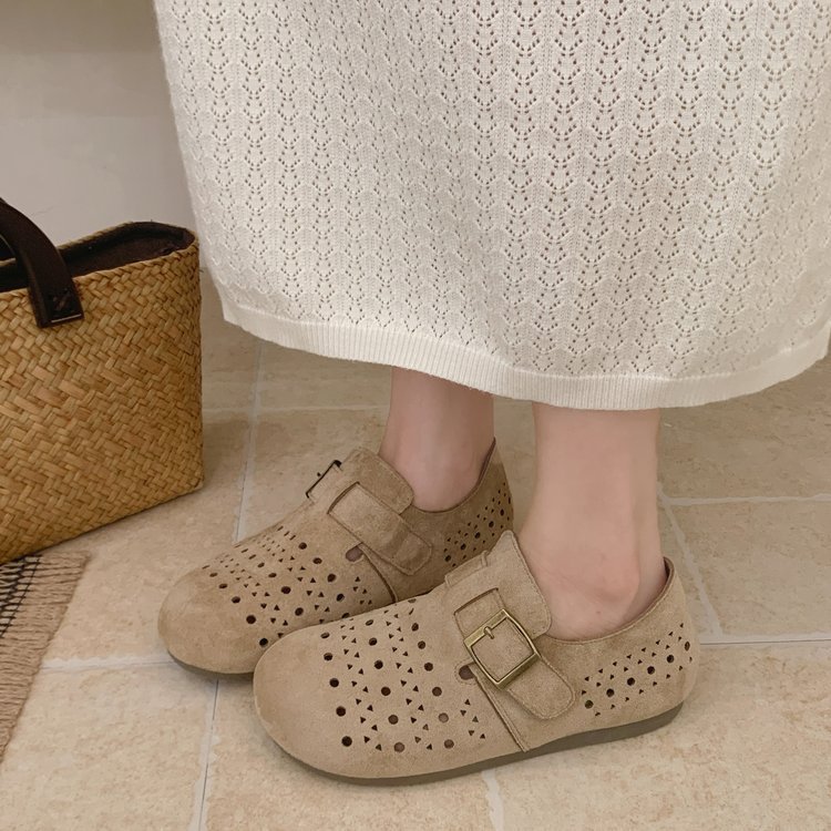 2026 nuevo verano con falda hueco ventilado zapatillas de zapato perezoso