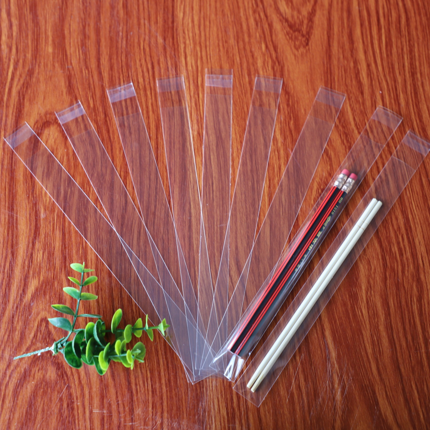 东莞细长条胶袋厂家供应筷子包装袋2*16吸管叉子小细条不干胶袋