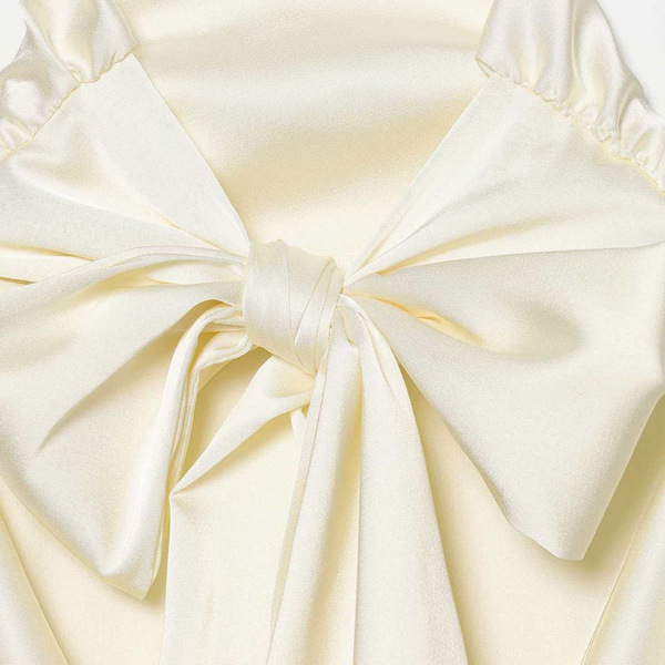 summer elegant cream shirt with bow