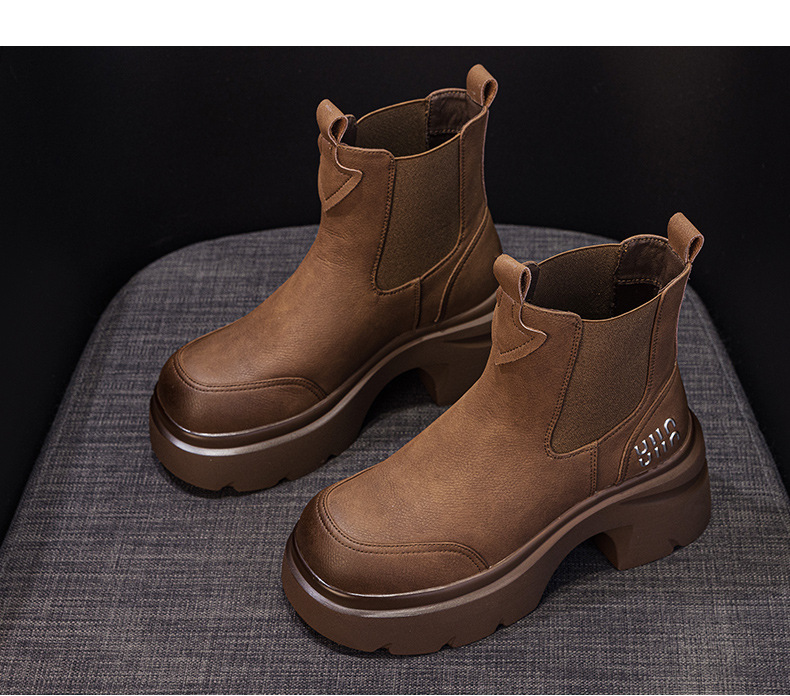 Giày boot Martin đế dày tăng chiều cao nữ phong cách Anh quốc — M2956-1 plus nhung vàng, M2956 lớp lót đơn màu nâu, M2956-1 plus nâu nhung, M2956 đơn màu vàng chi tiết 21