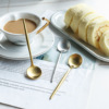 L304 stainless steel spoon scrub Portuguese coffee spoons golden round head dessert spoon inspi