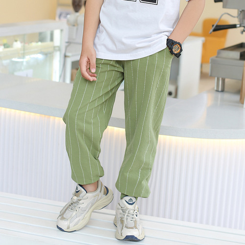 Children's trousers, children's pure cotton trousers, summer thin boys' breathable casual trousers, baby boy's leg pocket long trousers wholesale