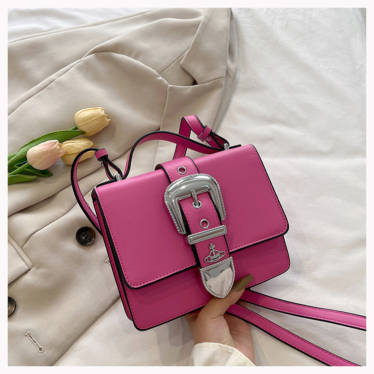 2023 Solid color belt decoration small square temperament women's new fashionable and popular shoulder casual Korean_voghion.com