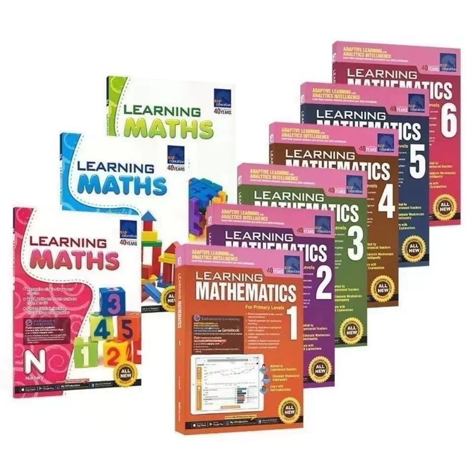 Сингапурский учебник по математике SAP Learning Mathematics 1_6 класс тетрадь с упражнениями полный набор из 9 томов