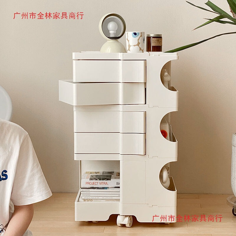北欧收纳旋转柜创意化妆柜储物简易床头柜零食柜波比柜多层置物柜|undefined
