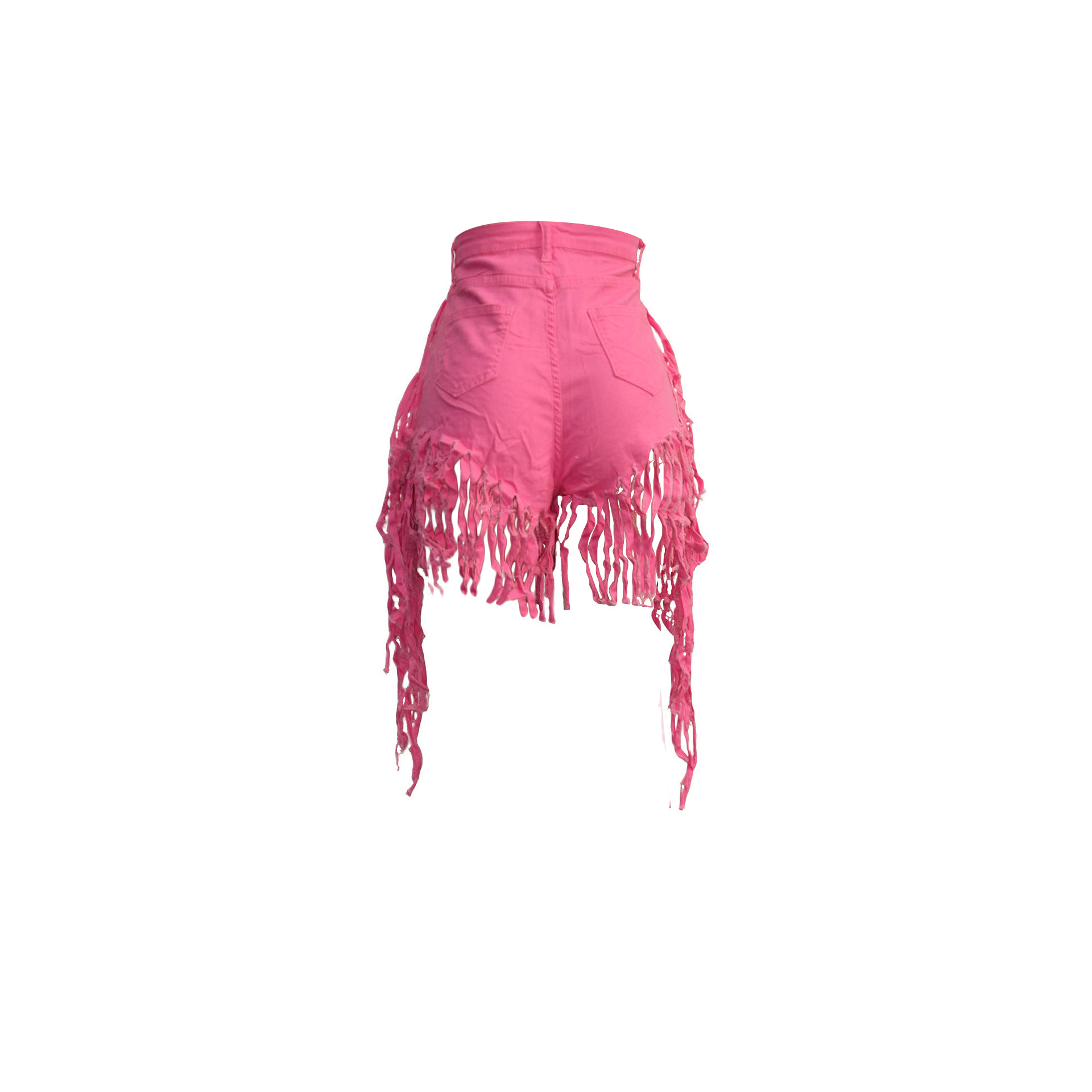 Women's Daily Casual Solid Color Shorts Tassel Jeans display picture 9