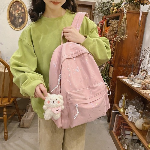 Minimalist Letter Print Dual Shoulder Bag for Women, Japanese Style Casual Student School Bag, Large Capacity College Style Backpack for High School and Middle School Students