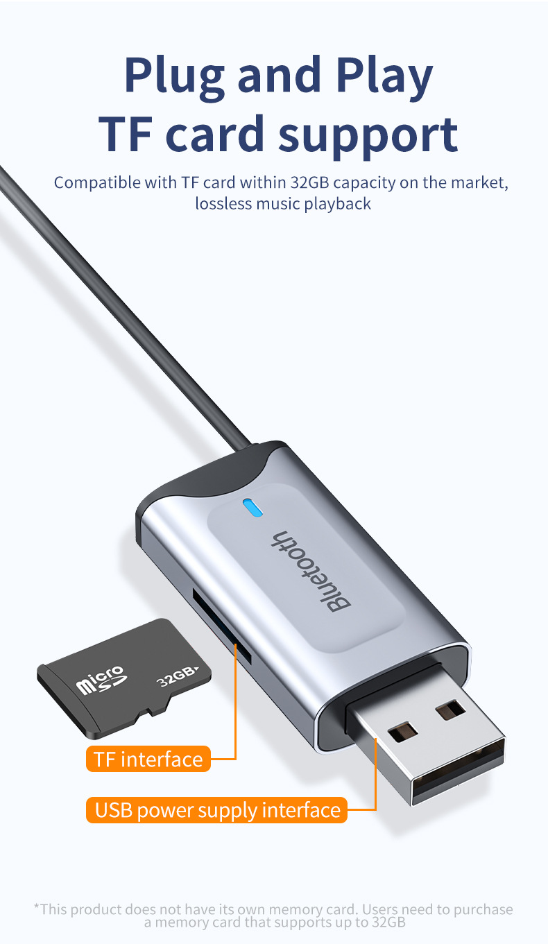New Product Wireless Car Bluetooth Receiver 5.4 Old-Fashioned Audio Adapter Tf Truck Car