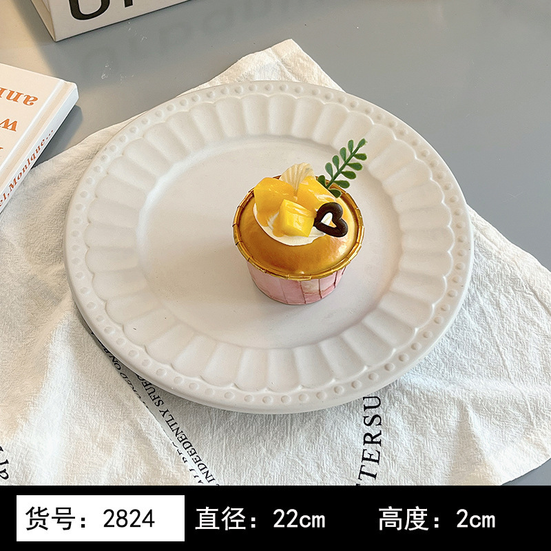 8英寸浅黄色釉下彩植物花卉图案北欧风格汤盘陶瓷餐具 8英寸汤B&|undefined