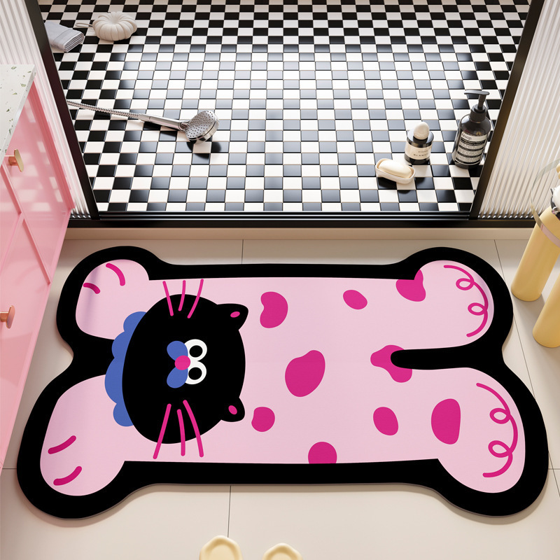 Bathroom Floor Mats Can Be Cut, Diatomaceous Earth Water-Absorbing Mats for Home Use, Non-Slip Mats for Toilet Entrances