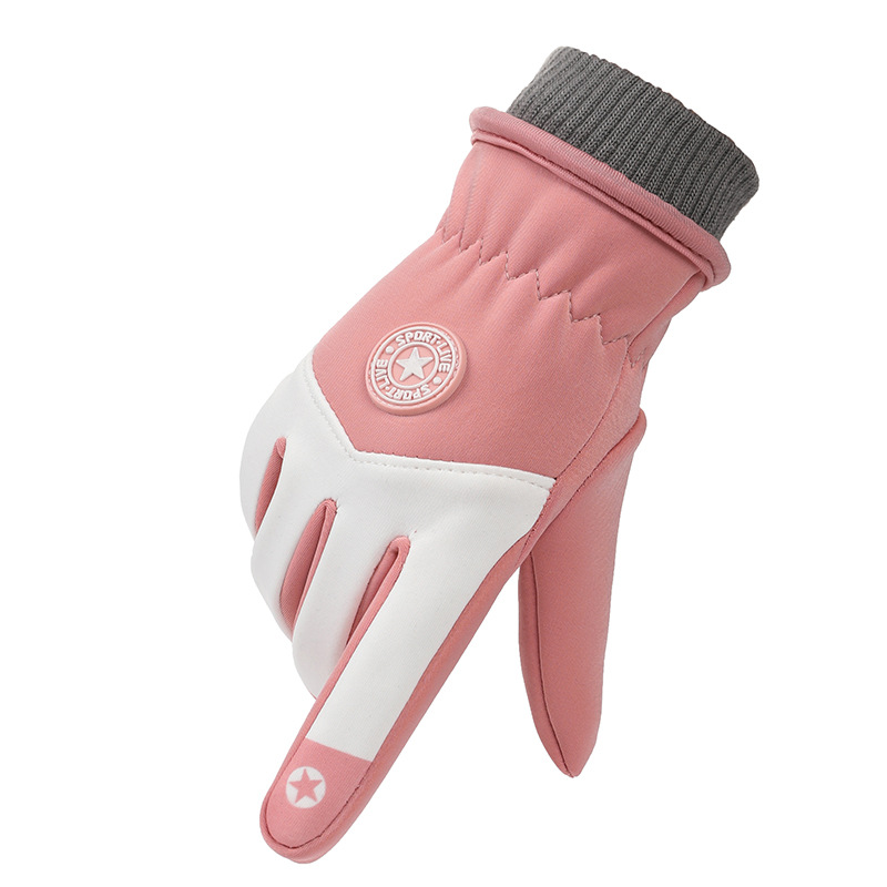 Guantes calientes para niños al aire libre nieve engrosada con forro polar impermeable antideslizante dibujos animados para niños guantes de esquí de invierno