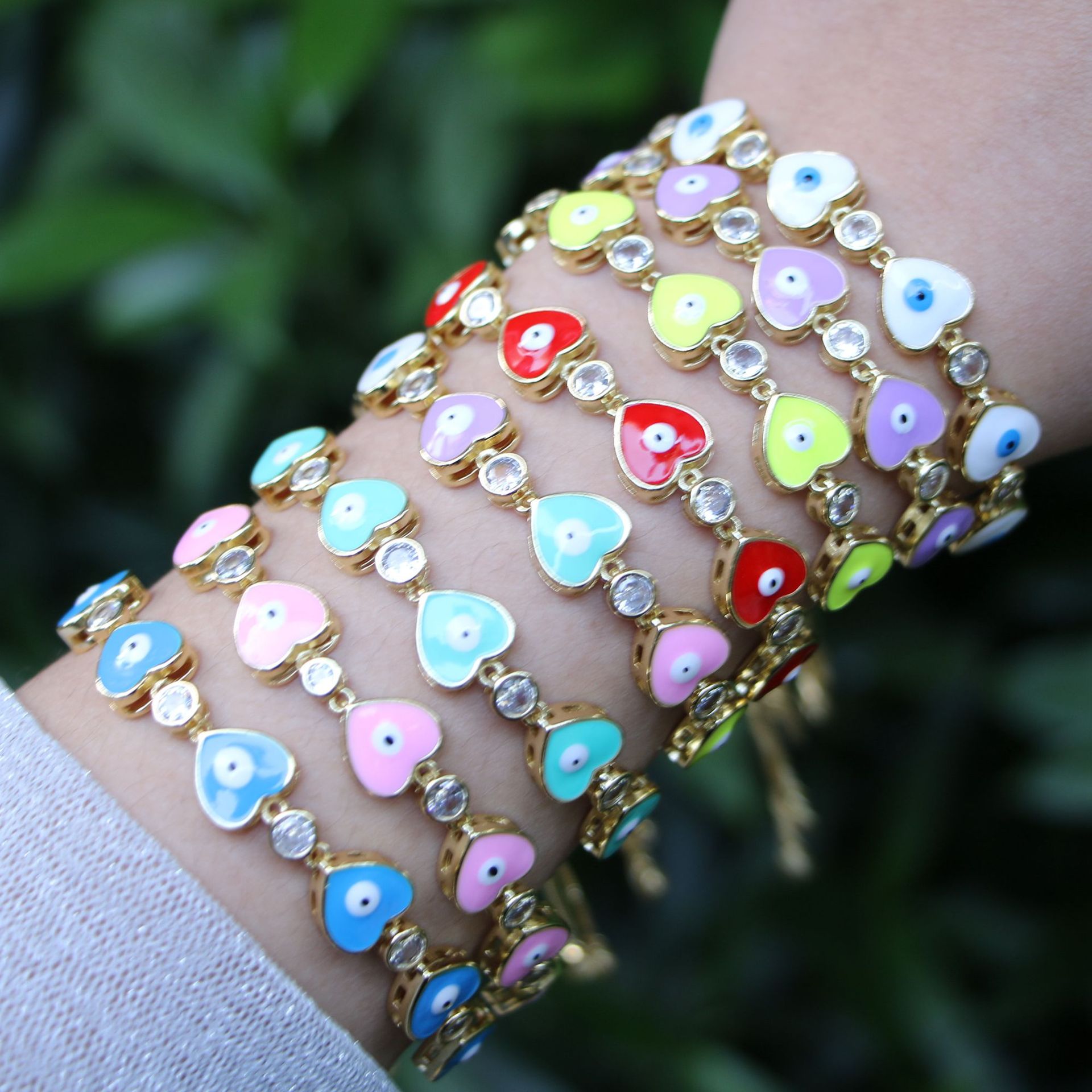 European and American ethnic dripping oil eye diamond bracelet