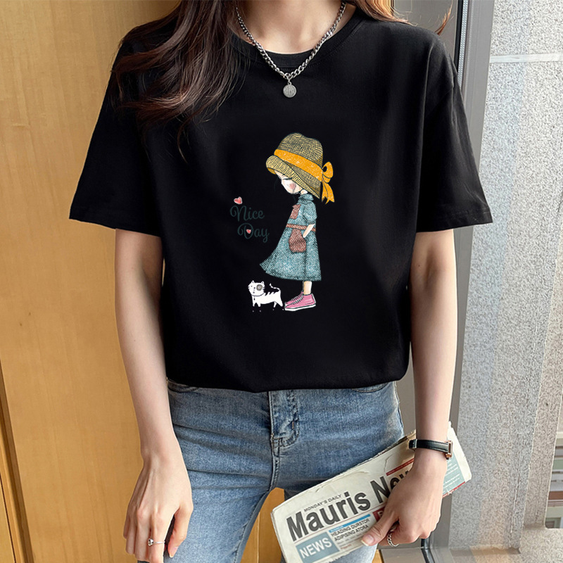 純綿半袖Tシャツ レディース ノースリーブ カジュアルトップス 半袖 夏服 新作 綿100% インナー/アウター|undefined