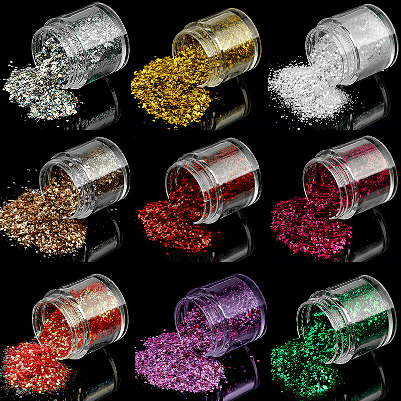 Nail sequins laser bright powder nail loose powder phototherapy glue gradient color powder 24 color sequins jewelry Nail sequins laser bright powder nail loose powder phototherapy glue gradient color powder 24 color sequins jewelry