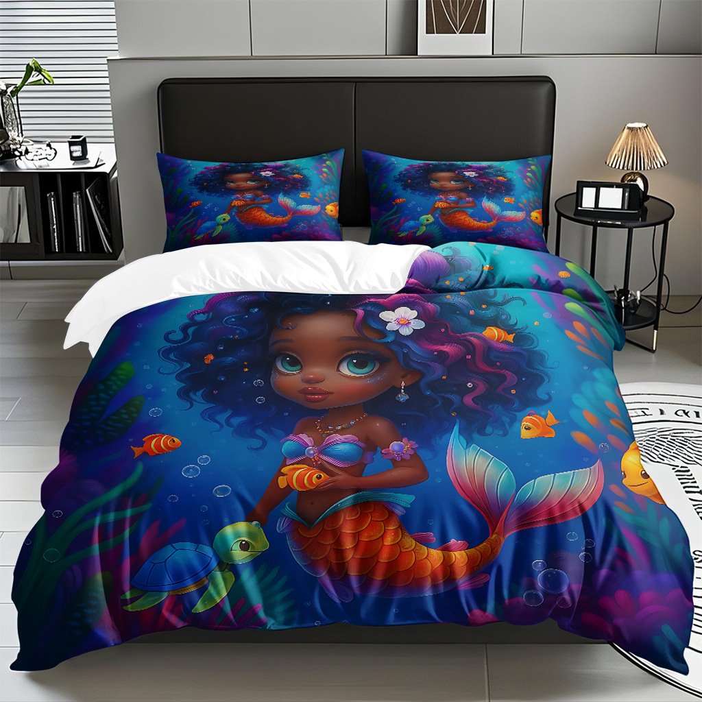 Textil doméstico transfronterizo para hacer sirena pequeña impresión digital kit fuente fábrica TEMU / JIT