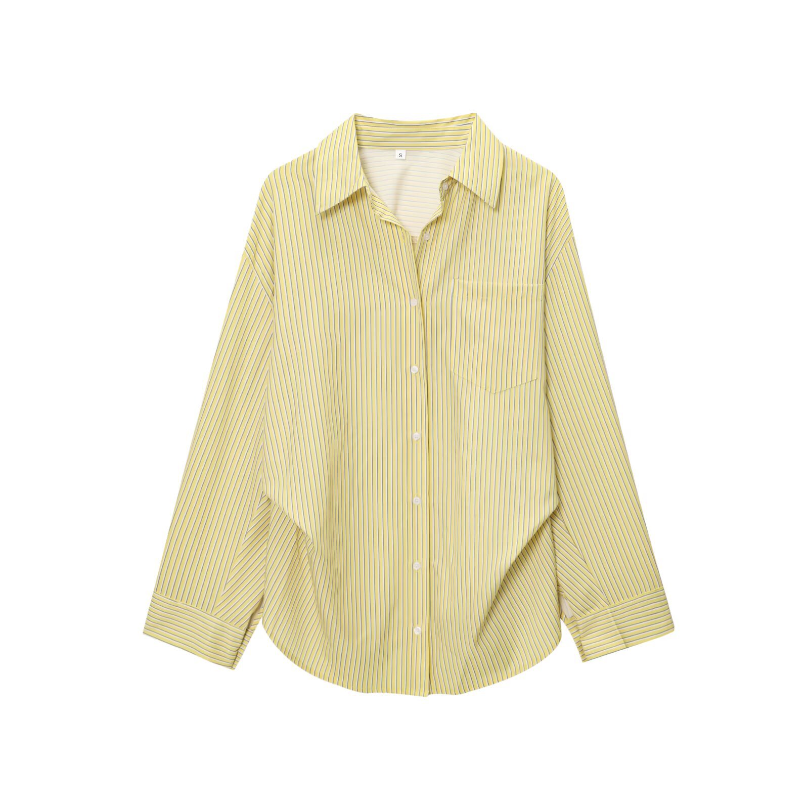 Striped Loose Poplin Long-Sleeved Shirt for Women 2025 Summer New French Layered Bottoming Loose Lapel Shirt