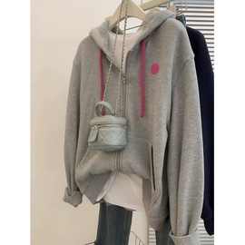 大码胖mm连帽卫衣外套女春秋款休闲拉链开衫oversize外套2-300斤