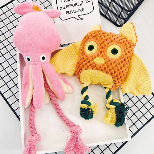 Cross-border pet plush toys cat and dog corn kernel plush voice dog toys interactive self-exciting toys wholesale