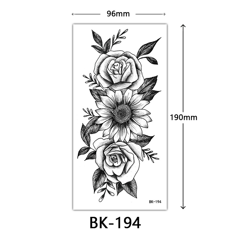 Tatuaje Temporal de Flores Boceto de Papel de Transferencia al Agua, Impresión por Transferencia de Agua, para Cuerpo image 200