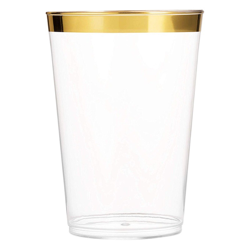 Taza de oro del polvo del oro del borde 16oz taza transparente disponible taza plástica material del picosegundo gran cantidad