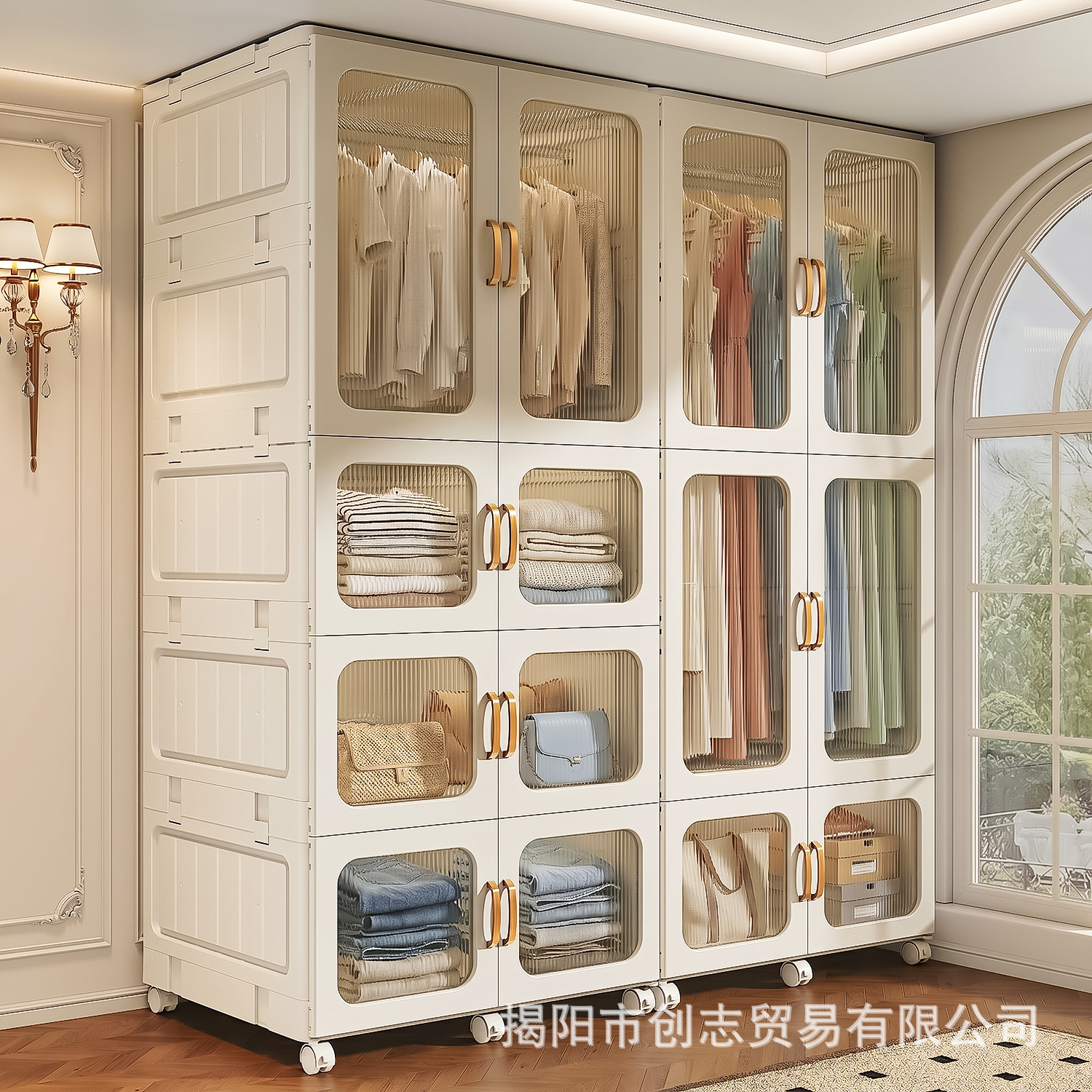Inventario plegable de gran capacidad sin instalación de ropa de adultos armario simple armario de almacenamiento de artículos de dormitorio armario