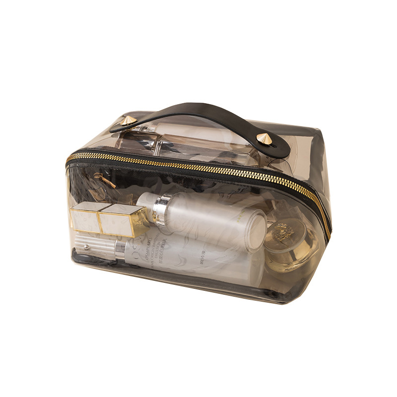 Bolsa cosmética portátil de PVC impermeable, bolsa cosmética de concha multifuncional de gran capacidad, bolsa de almacenamiento y lavado portátil de alto valor