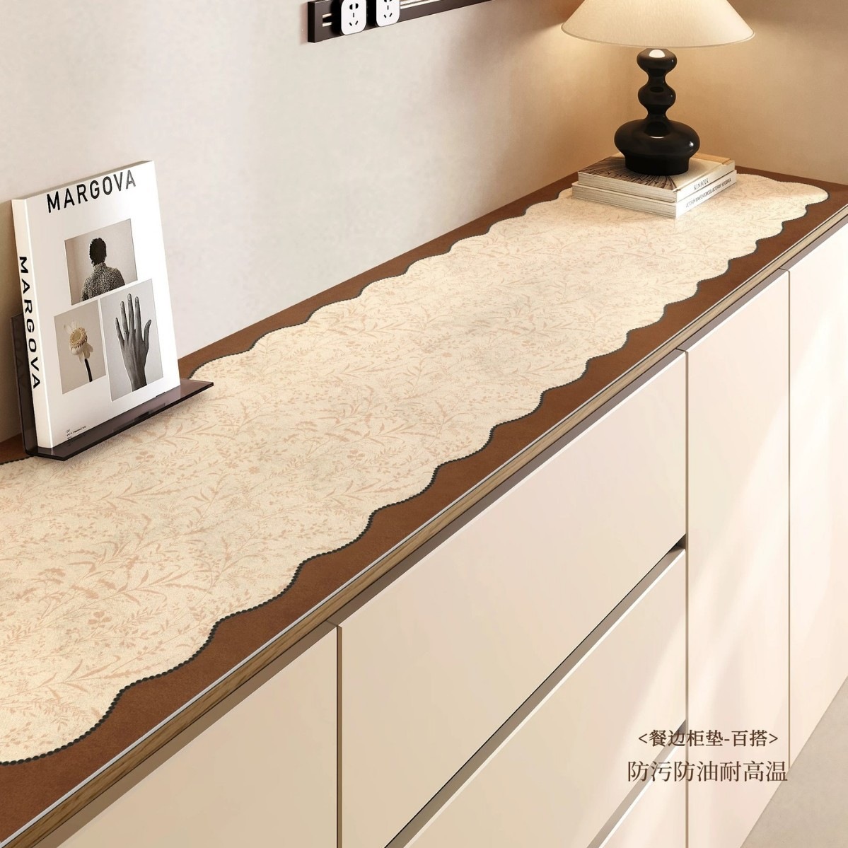 Vintage-Style Sideboard Protective Mat, Tv Table Mat, Light Luxury High-End Cabinet Anti-Dirt Mat, Shoe Cabinet Countertop Mat