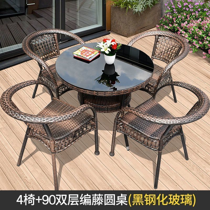 Actualización de 4 sillas + 90 mesas redondas de doble capa + cojines ☆ ☆