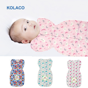 Kolaco Cotton Sleeping Bag Newborn Swaddle Blanket Butterfly-Style Wrap Baby Swaddle Anti-Kick Quilt Flannel