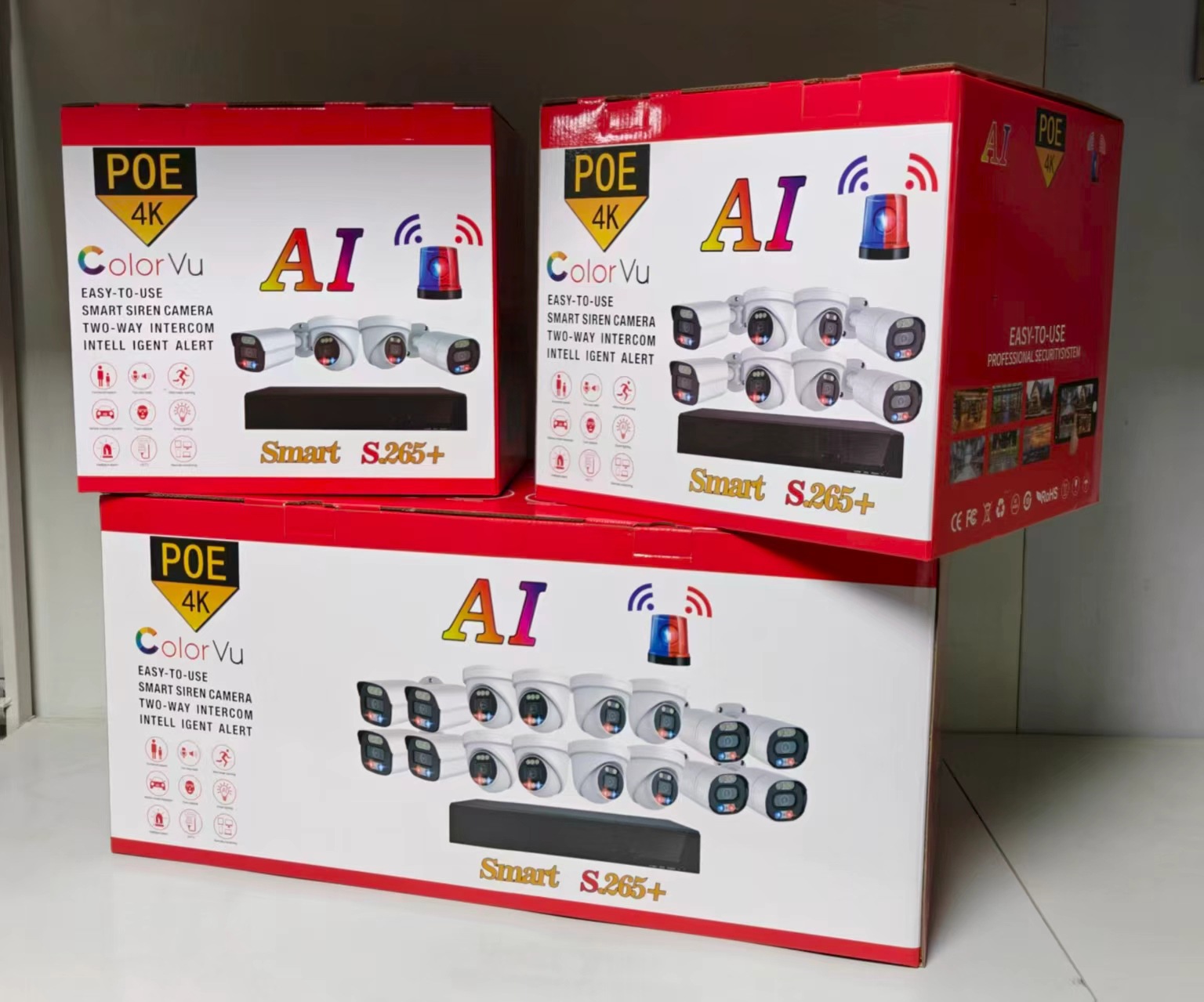 Grenzenüberschreitendes Neues Produkt mit Rot-Blau-Alarm-Duallichtkamera, Gesichtserkennung, AI POE 4-Kanal-, 8-Kanal-, 16-Kanal-Rekorderkit