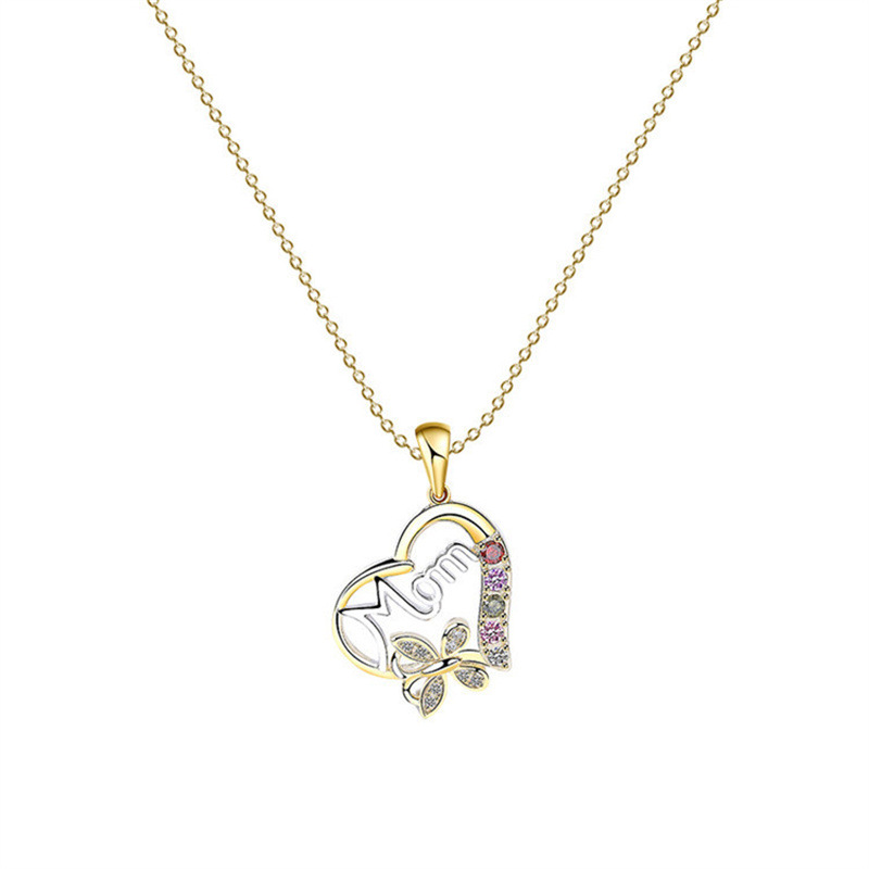 Vlinder Liefde Ketting Halve Maan Persoonlijkheid Eenvoudige Hanger Moederdag Cadeau MOM Ketting_voghion.com