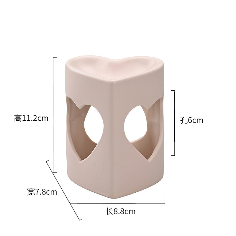 하트모양 아로마테라피 스토브 [핑크 무광 글레이즈]