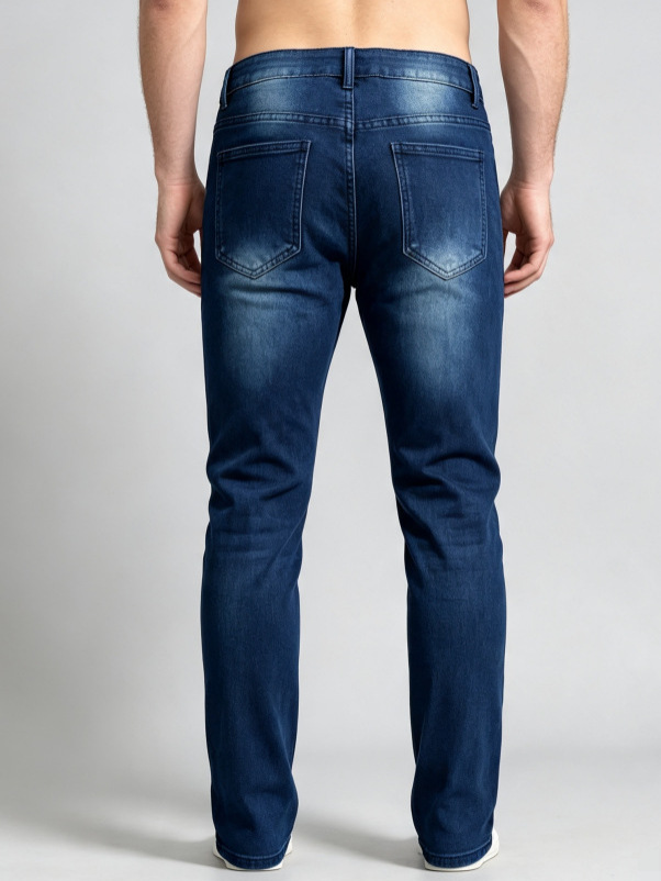 Jeans Elásticos con Roturas para Hombre de Mezclilla de Algodón, Corte Ajustado, para Uso Casual image 5