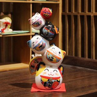 Japanese Ceramic Daruma Ornaments, Factory Direct Sales, Luohan Fortune, Good Fortune, Blessing and Fortune Ceramic Daruma