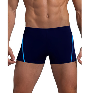 2024 cross-border foreign trade new pure color bar-type boxer men's swimming beach pants slim-fit anti-exposure in stock