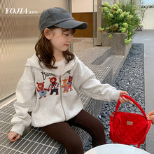 女童外套童装2022新款秋装洋气连帽儿童开衫网红时髦大童春秋卫衣